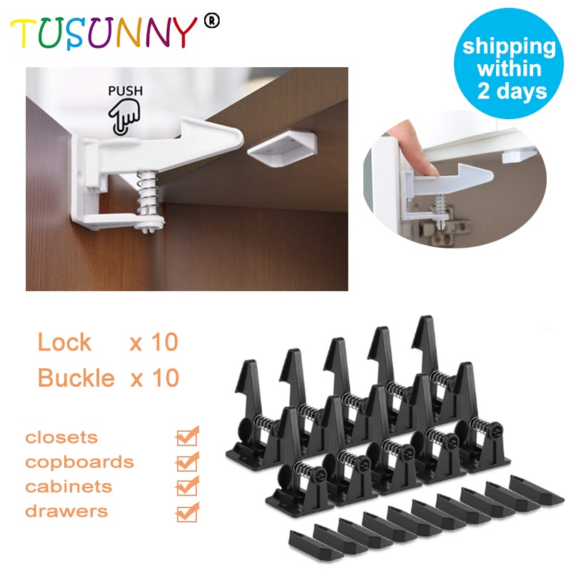 Tusunny 10/20 Pcs Baby Bescherming Baby Veiligheid Kast Deurslot Voor Kids Safety Lock Ladeblokkering