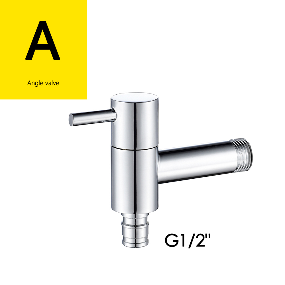 Brass Bibcock Chrome Wall mounted Washing Machine Faucet Bath Toilet Mop Pool Taps Angle valve for Washing machine: T014