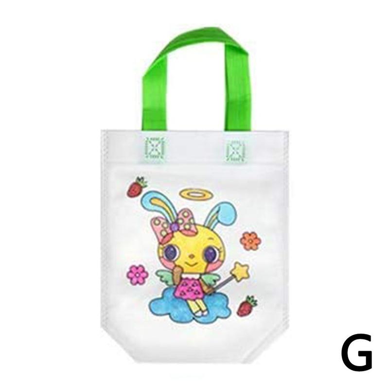 Diy Milieubescherming Graffiti Tas Handgemaakte Voor Kinderen Kleuterschool Puzzels Kinderen Zakken Schilderij Tote U1V5: G