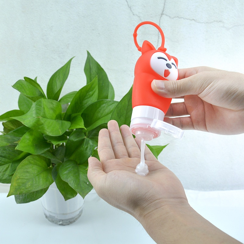 1 tegneserie dispenser flaske rejse silikone flaske shampoo flaske shower gel lille lotion kosmetisk flaske
