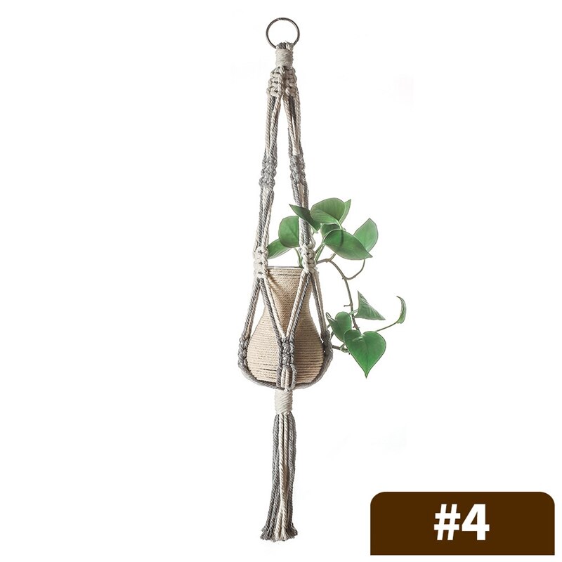 Vintage Hanging Flowerpot Net 100% Cotton Handmade Hanging Baskets Macrame Plant Hangers Flowerpot Holder Basket Home Decor: 88-4