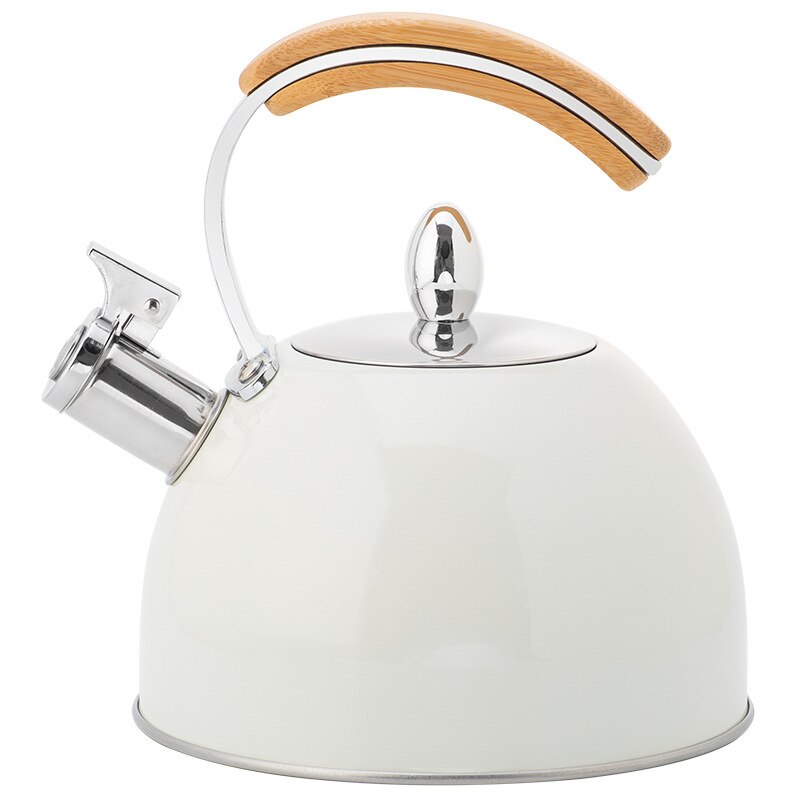 Rvs Waterkoker Houten Handvat Halfbolvormige Blauw 3L Fluitje Pot Inductie Kookplaat Huishoudelijke Keuken Benodigdheden: Default Title