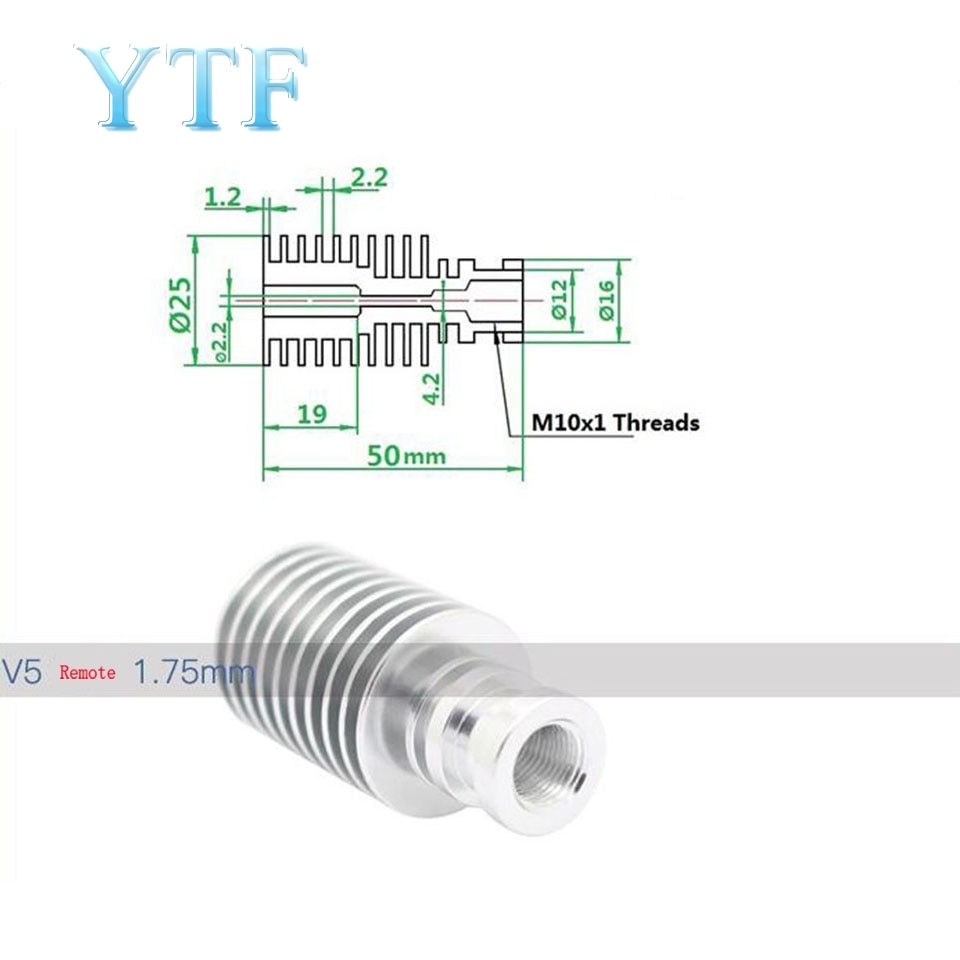 J-head Extruder Voor Remote Bowd/Wade E3DV5 Radiator Van Alle-Metalen Lange/Korte Afstand Koellichaam Pijp1.75mm/3mm 3D Printer