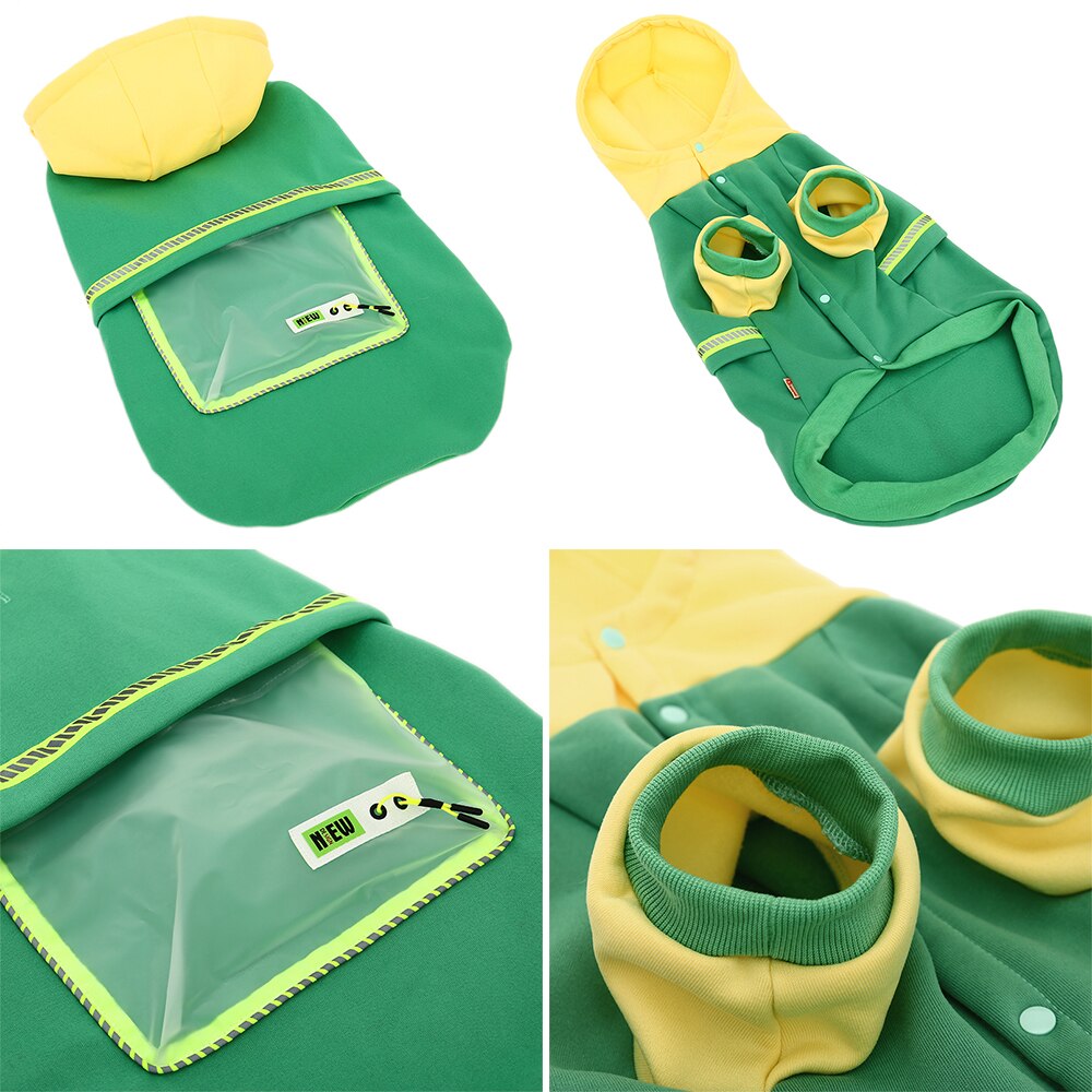 Masticar grueso Otoño e Invierno Sudadera con capucha para perros, Labrador perros grandes salida ropa de dos-pierna botón abrigo para mascotas mono para perro