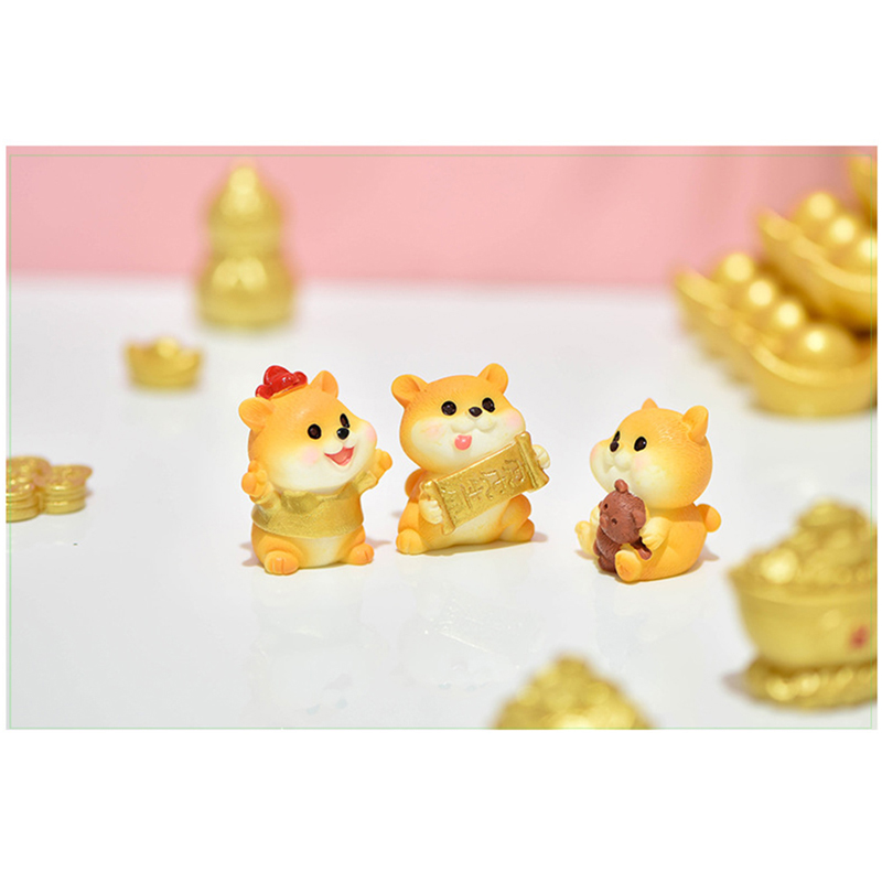 Harz Hund Ornament Familie Micro Landschaft Dekoration Miniaturen Figuren Home Decor Welpen Zubehör