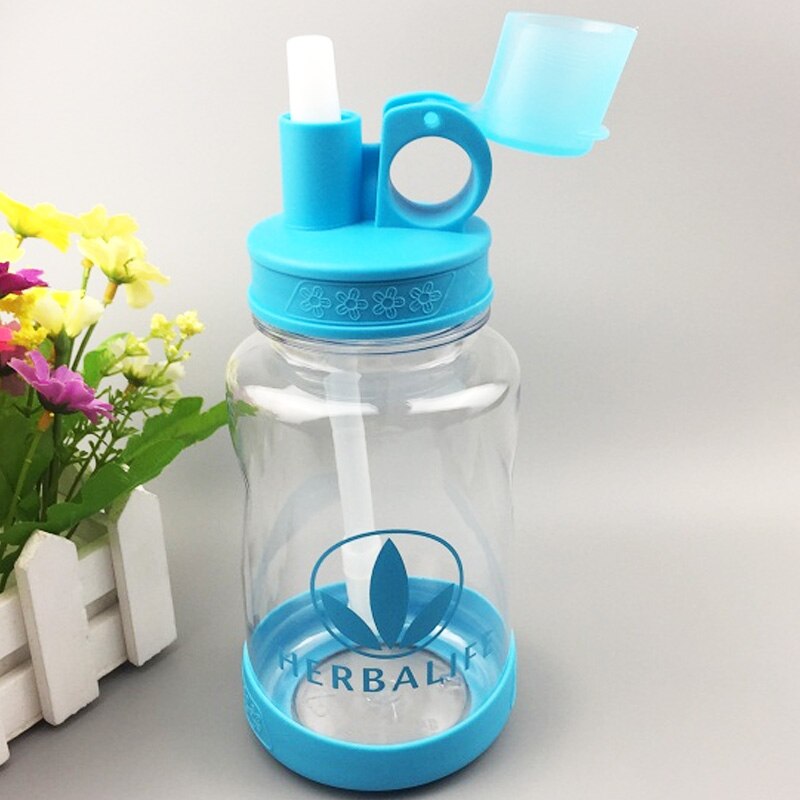 Outlet Pirce 600Ml/1000Ml Herbalife Voeding Plastic Sport Water Fles Met Stro: Blue  600ML