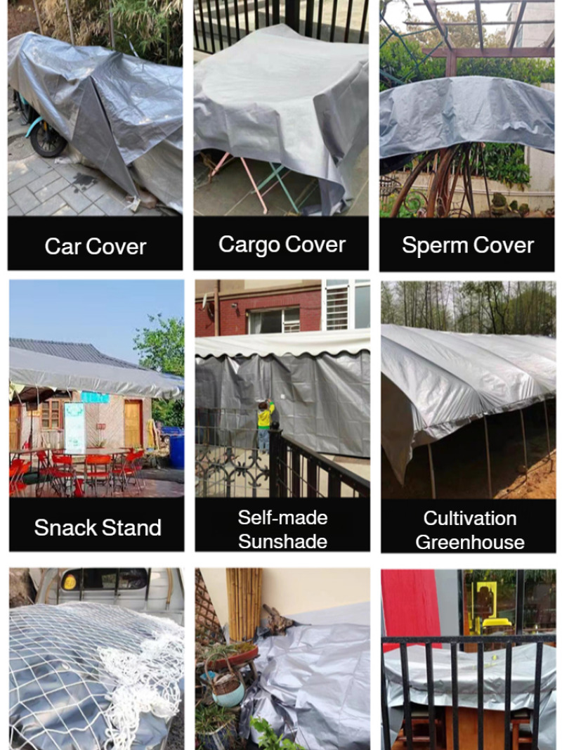 Kuorma-auton ulkokäyttöön tarkoitettu aurinkosuojakangas, vedenpitävä kaksinkertainen hopeinen aurinkosuojakangas, paksunnettu pressu, sateenkestävä kangas, paksunnettu aurinkosuoja