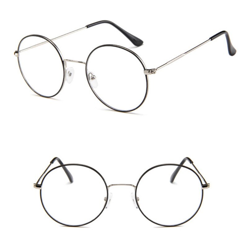 Unisex Korean Style Round Frame Clear Lens Glasses Reading Glass Optical Glasses Quiet Style Glasses: D