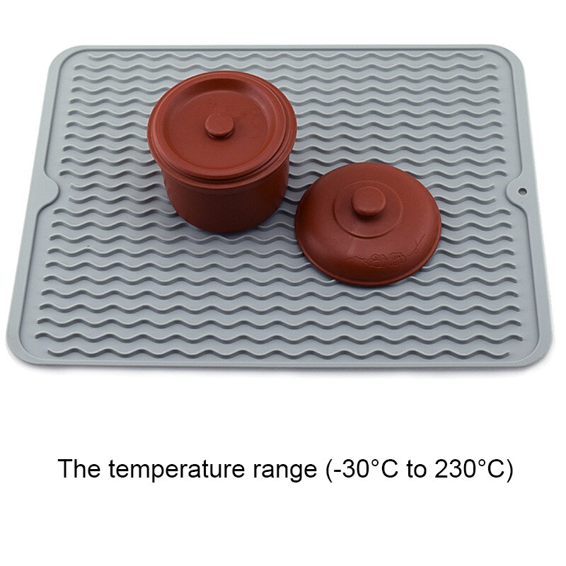 Esterillas plegables para secado de platos, manteles de desagüe de silicona, antideslizantes, con aislamiento térmico, almohadillas de goma suave para platos y vasos, para cocina y hogar