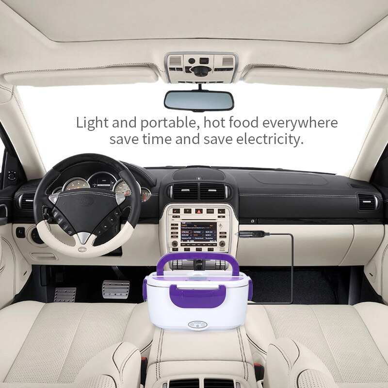 220V Electric Heating Lunch Box Electric Heating Food Container 304 Stainless Steel Home Car Dual Use Rice Box Food Warmer