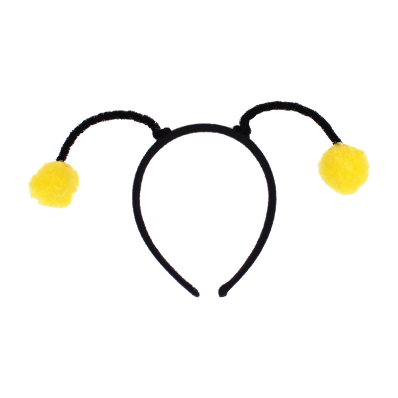 Bee Antenna Shape Headband Woman Students Cosplay Cartoon Hairband Bee Antenna Headbands Plush Childrens Day Hair Hoop: GRAY