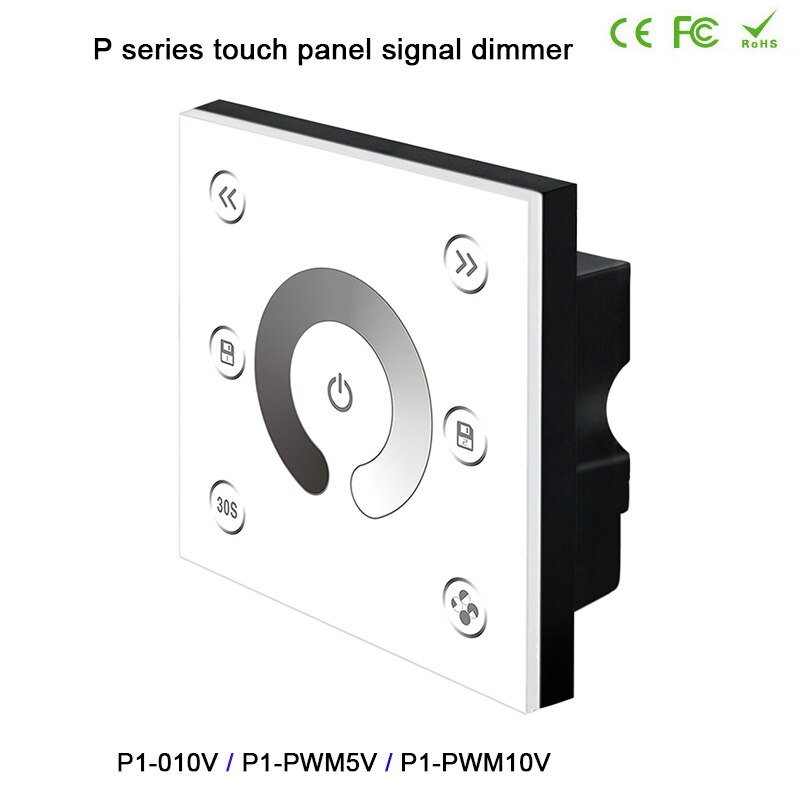 BC DC12V-24V 0/1-10VAnalog/PWM5V/PWM10V Signal*2CH Wall-mounted led touch panel signal dimmer for led strip light
