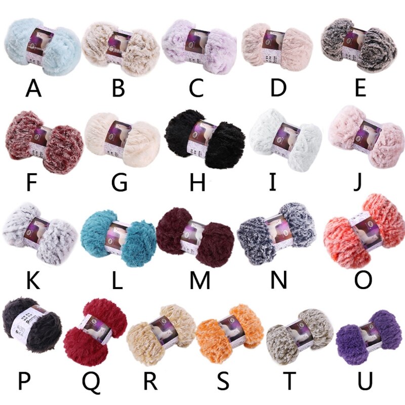 50g/Ball DIY Fluffy Plush Chunky Thick Knitting Yarn Multicolor Hand-Woven Crochet Velvet Thread for Baby Warm Hat Scarf