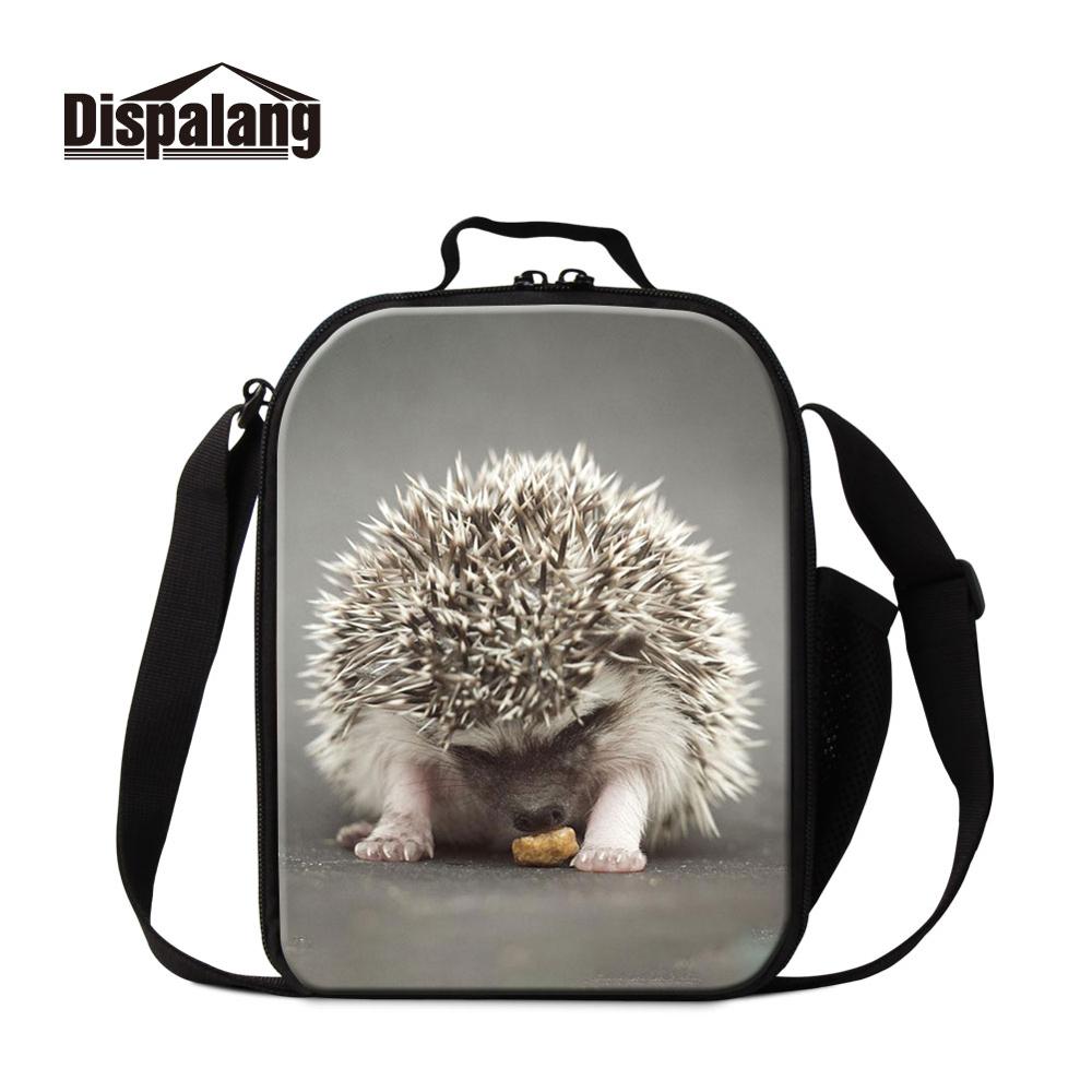 Dispalang Portable Lunch Pouch Insulated Hedgehog Word Thermal Girl Cooler Box Storage Bags for Kid Container Food Picnic Packet: Brown