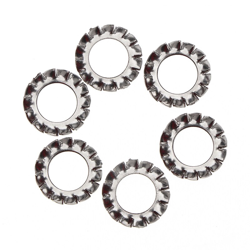 300pcs 304 stainless steel outer serrated lock washer set anti-loosening flat gasket M2.5-M8