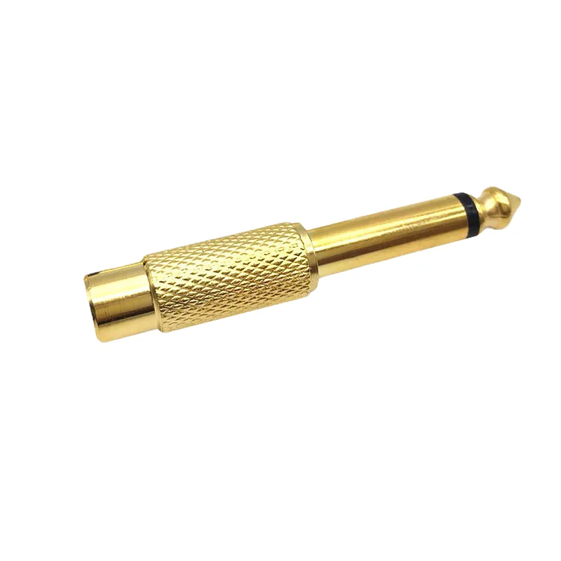 4Stck Goldene Audio- Adapter 6,35mm 1/4 "Männlichen Mono Stecker Auf schnallen-buchse 6,5mm Auf AV Jack Audio- Adapter Stecker