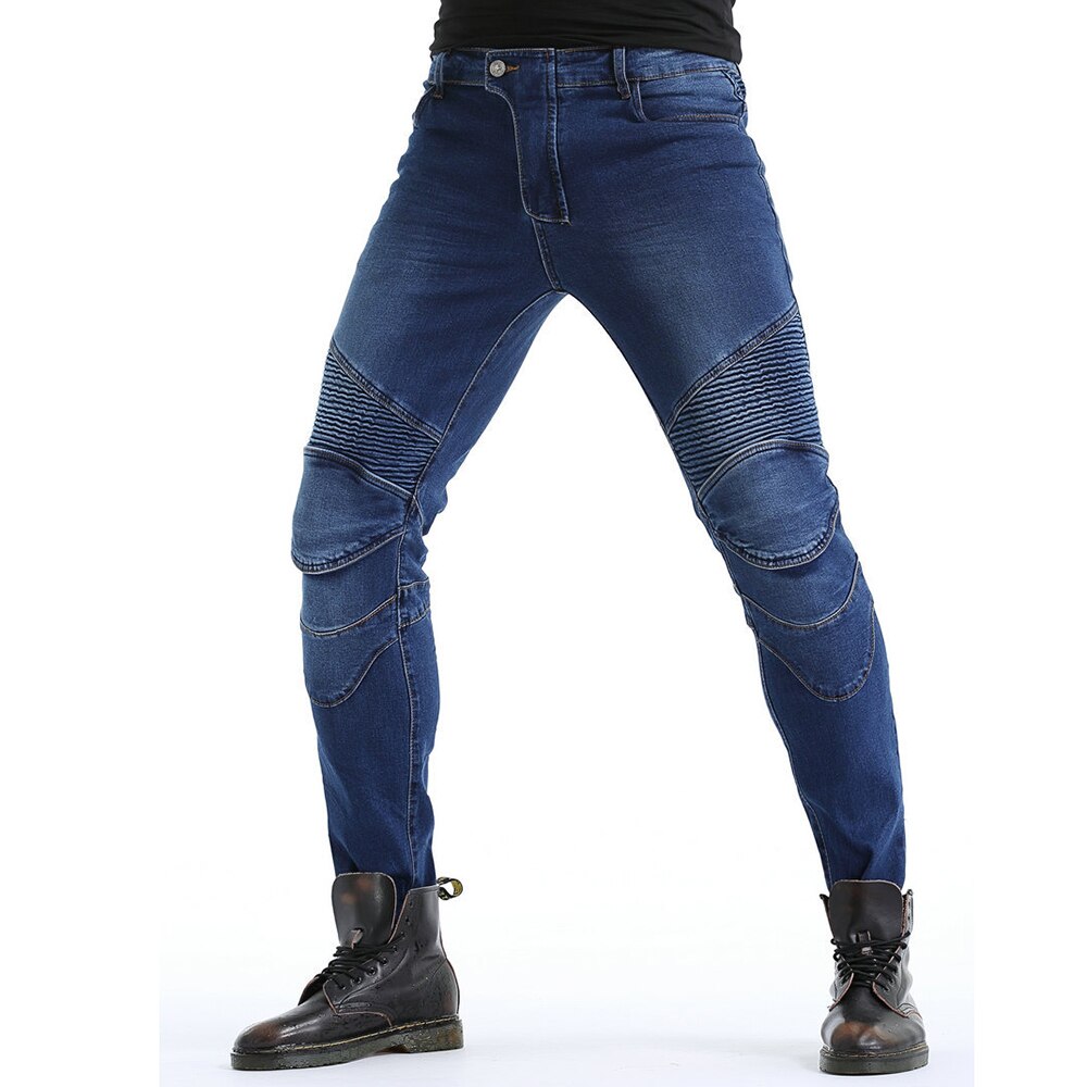 Vattentäta motorcykelbyxor herr motorcykelutrustning moto jeans motocross byxor biker byxor med ce knäskydd 2 färg