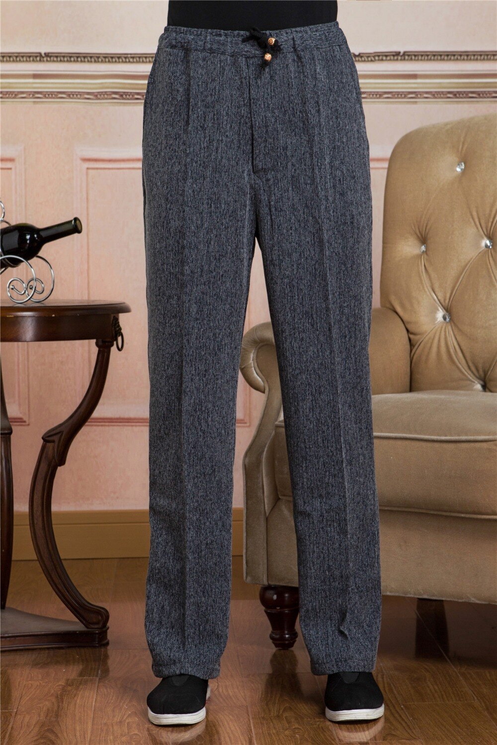 Shanghai histoire mélange lin pantalons décontractés hommes pantalon chinois mâle Kung Fu pantalon chinois traditionnel vêtements pour homme