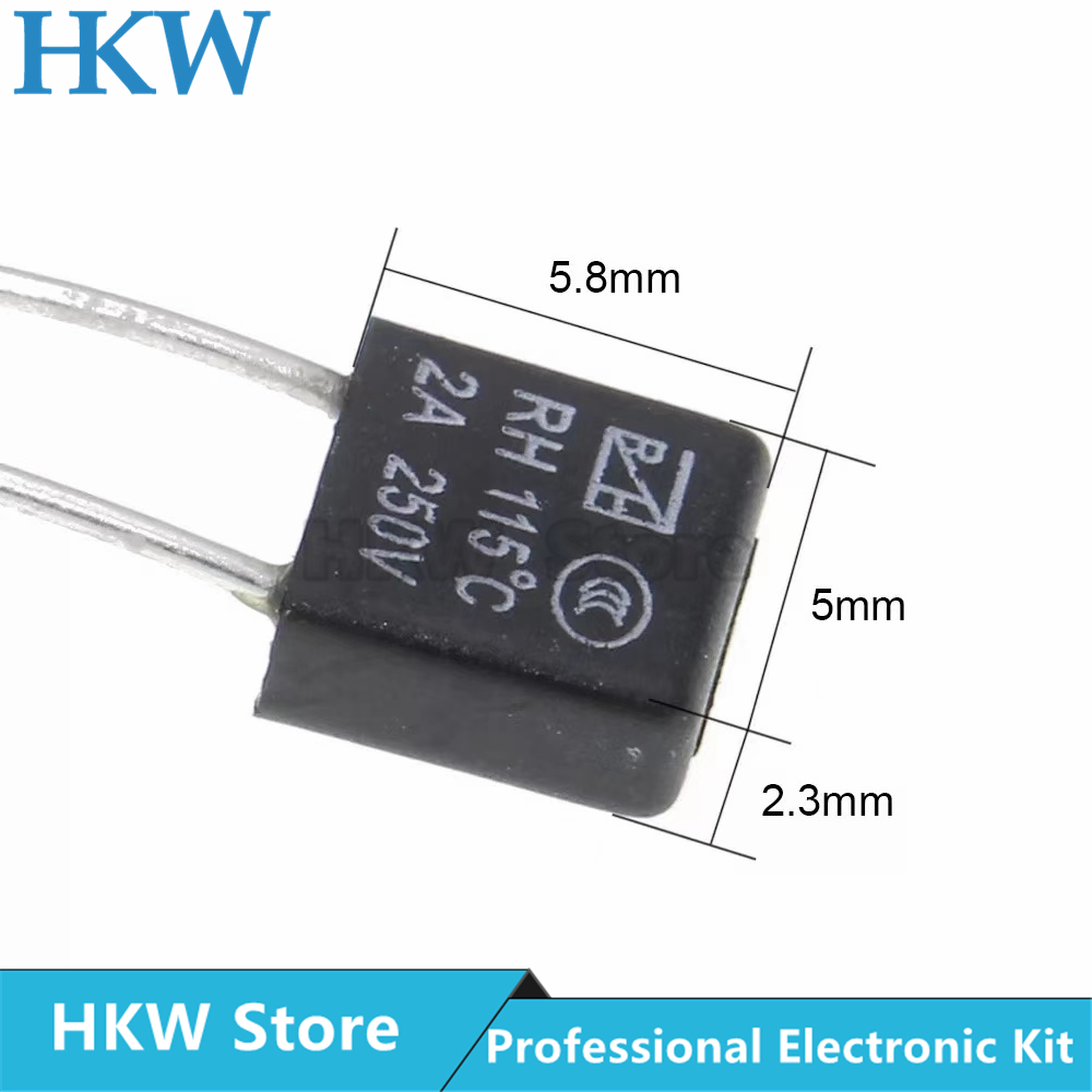 Temperature Fuse Fan Motor 2A 250V RH 92 95 102 105 110 115 120 125 130 135 140 145 150 degree LED Thermal Fuses Fusiable