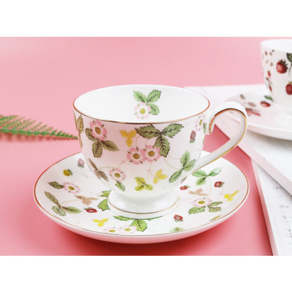Bone China Coffee Cup Sets Colorful Butterfly Ceramic Tea Cups And Saucers British Office Teacup Porcelain Nice