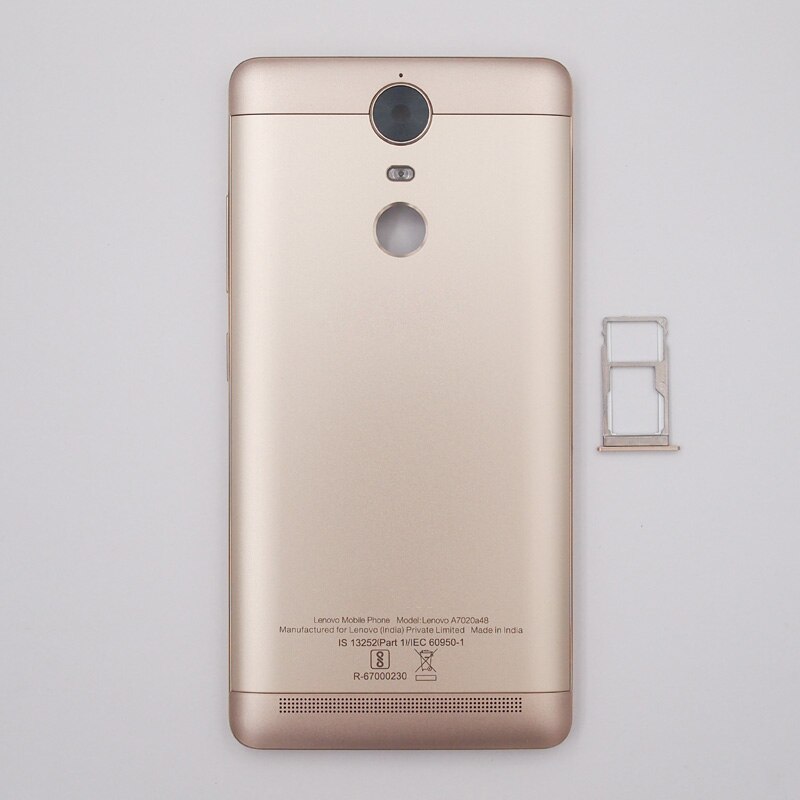 Baansam - coque arrière de batterie pour lenovo  k5 note  a7020 a 48 k52 t 38 k52 e 78 avec boutons d'alimentation et de volume + plateau pour carte: Or