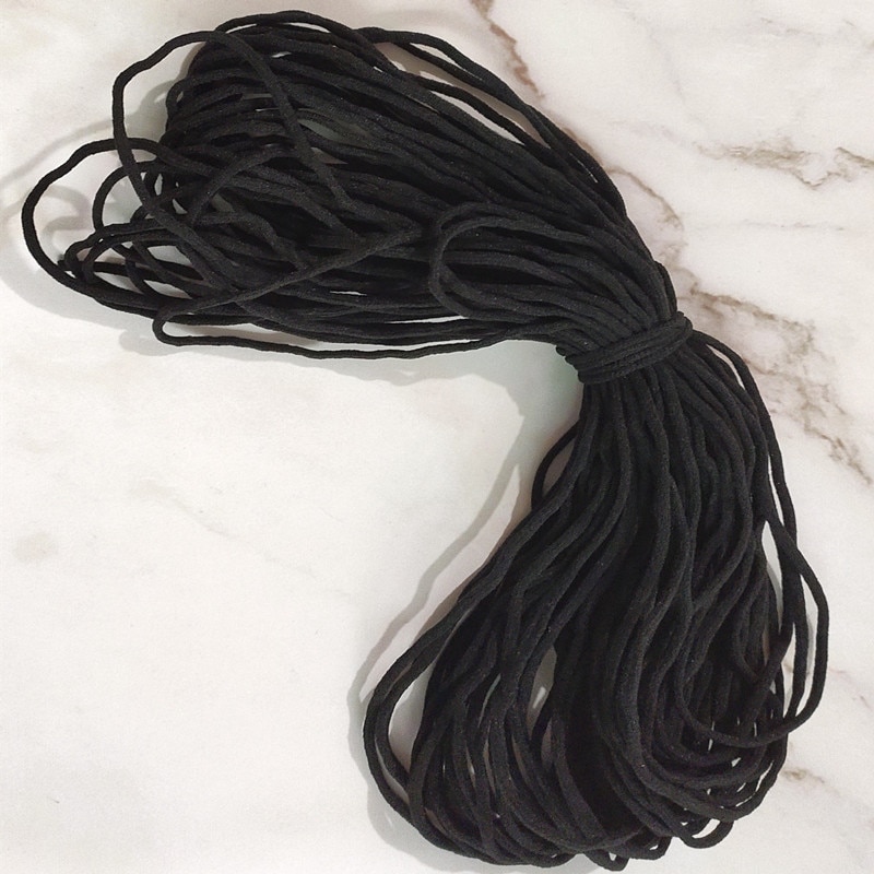 Bandes élastiques colorées rondes de 3mm, masque, corde élastique, noyau d'huile, ceinture, accessoires de vêtements de protection faits à la main pour bricolage,
