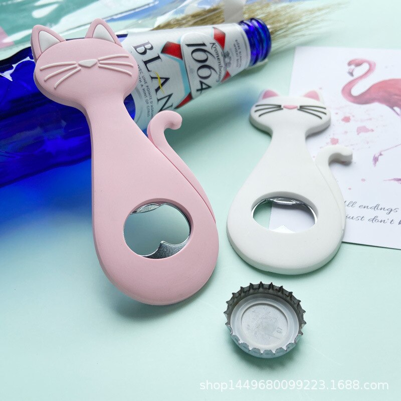 Simpatico gatto magnetico birra bottiglia di vino carta apribottiglie anello utensili da cucina accessori gadget forniture forniture per la casa impostato di dispositivi