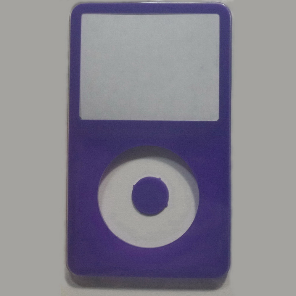 Pour iPod 5ème vidéo rouge noir blanc jaune violet bleu Transparent couverture avant avec bouton: Violet