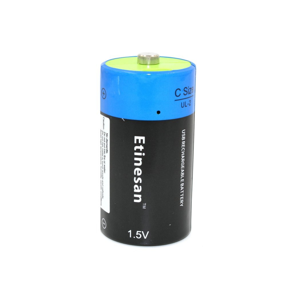 Etinesan 1.5V C 4500mWh li-polymer li-po rechargeable lithium li-ion powerful USB battery: 1pc Battery