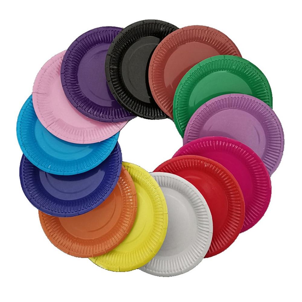 10Pcs Einweg Papier Platten Geburtstag Party Kreis Platte Obst Platte Kuchen Tablett Geschirr Geburtstag Partei Liefert
