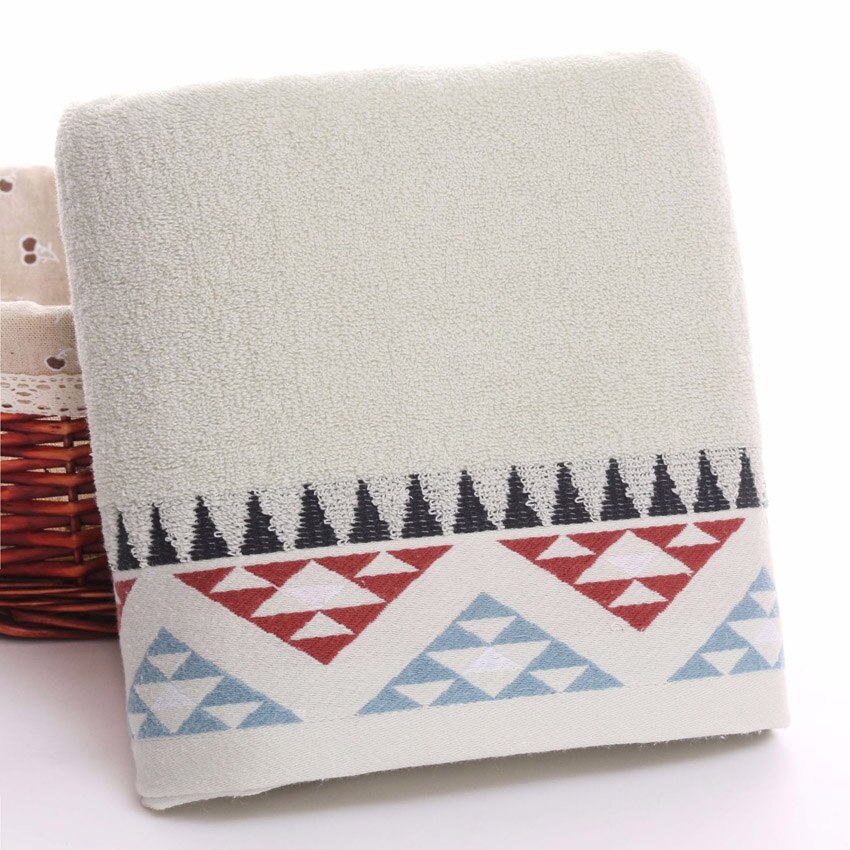 Geometric Soft Print Towel Set 100% Cotton 70*140cm For Adult Face Towel Large Bath Spa Sport Towel Home 3 Pcs Serviette De Bain: Green / 2pcs Towel Set