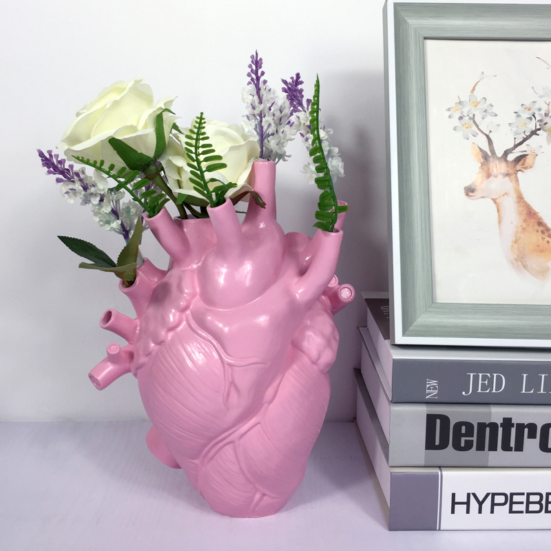 Anatomisches Herz bilden Blume Vase nordisch Stil Blume Topf Getrocknete Vasen Skulptur Schreibtisch Blumentopf für Wohnkultur Ornament