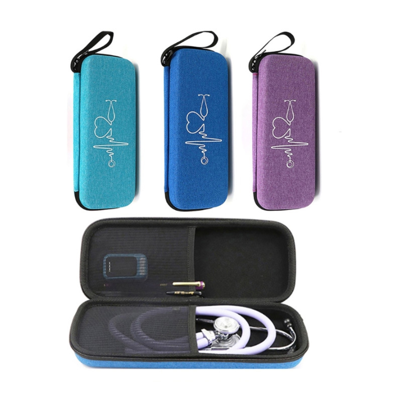 Caja de almacenamiento de estetoscopio médico portátil de viaje EVA, botiquín de primeros auxilios, estuche con bolsillos de malla para estetoscopio Littmann Cardiology III de 3M