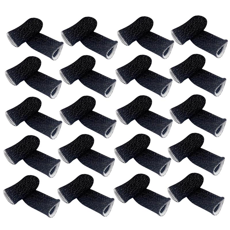 20Pcs Vinger Mouw Screen Touch Ademend Spel Vinger Cover Elastische Zachte Vingercondoom Anti-Zweet Duim Vingers Protector: White Edge