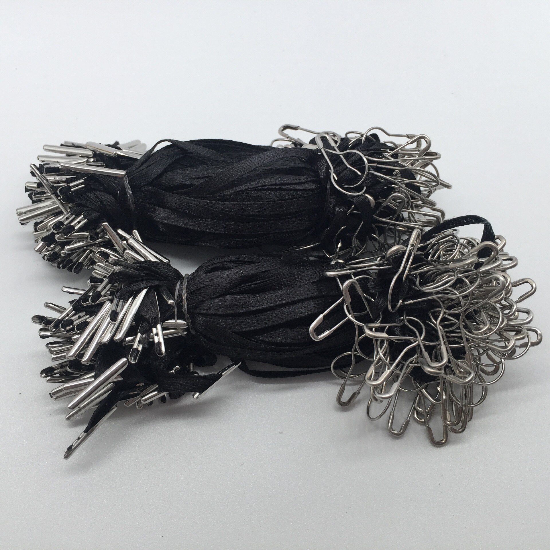 500Pcs 10Cm Polyester Draad Lint Line Loop Lock Voor Kleding Katoen Tag Label Hanger Metalen Pin Gesp Kledingstukken fastener
