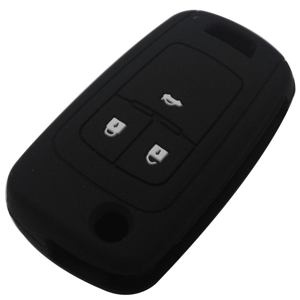 Funda de silicona para la llave del coche con control remoto billechave para Chevrolet Cruze Holder 3 botones de goma Flip Protector de llave plegable