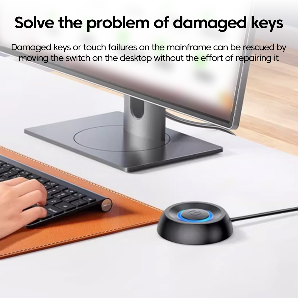 Bouton poussoir pour ordinateur de bureau, interrupteur d'alimentation, démarrage externe, bouton marche/arrêt avec câble d'extension de 1.8m, interrupteur de démarrage rond