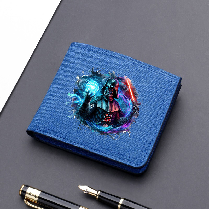 Star Wars Canvas Men Card Holder Wallet Black Blue Grey Male Money Bag ID Photo Bank Holder Short Purse Credit Card Case Bag: green