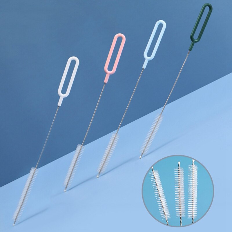 Cepillos para biberón reutilizables, cepillos limpiador de paja, acero lavado pajita, cepillos de limpieza, cepillos