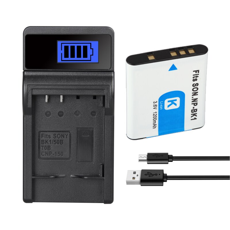 NP-BK1 NP BK1 Batterie Ladegerät Für SONY S750 S780 S950 S980 W190 W370 W180 DSC-S950 NPBK1 Kamera Batterie NPBK1 1200mAh: 1Charger 1Battery