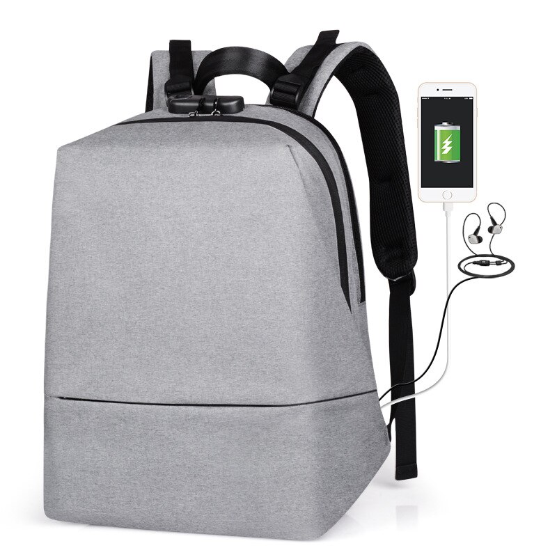 Men‘s Backpack Anti-theft USB Charging Laptop Backpack Tennis Backpack Racket Bag School Backpack Backpack Bag: Light Grey