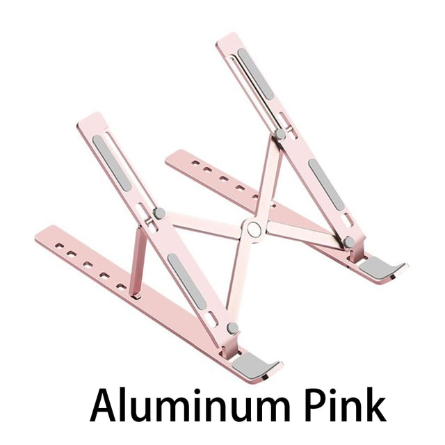 Universal Laptop Stand Adjustable Foldable Desk Rotation Support For MacBook Pro iPad PC Tablet Notebook Desktop Portable Holder: Pink 2