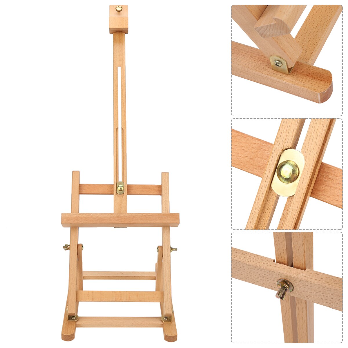 Art Easel Adjustable Height Tabletop Wood Studio Outdoor Folding H-Frame Easels Multifunctional Art Easels Artist Painting Tools
