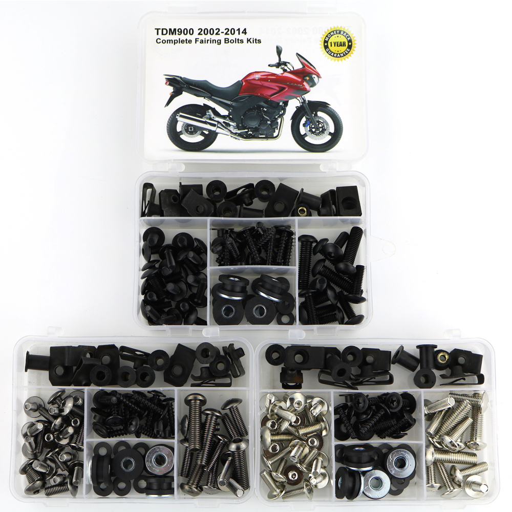 Para yamaha tdm900 tdm 900 2002-2014 motocicleta completa carenagem parafusos kit clipes de carenagem corpo parafusos porcas aço