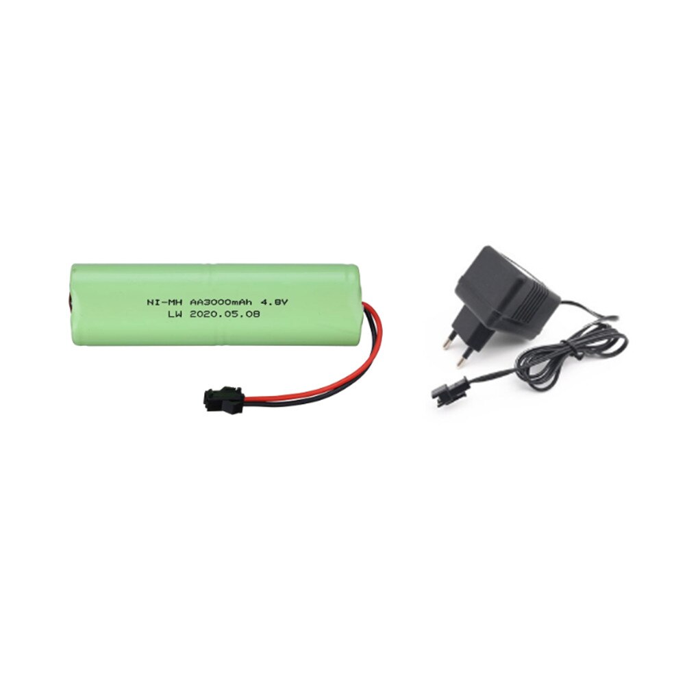4.8v 3000 mah nimh batteri og lader for rc leker biler båter kanoner tanker ni-mh  aa 4.8v oppladbart batteripakke 1 stk  to 2 stk: Blå