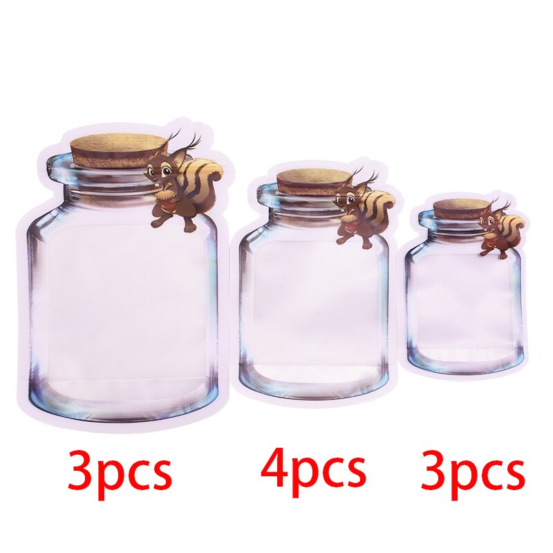 Eco Friendly Portable Mason Jar Bag Plastic Kitchen Organizer And Storage Container Box Bolsa De Plastico Rangement Ziplock Bags: B 10Pcs