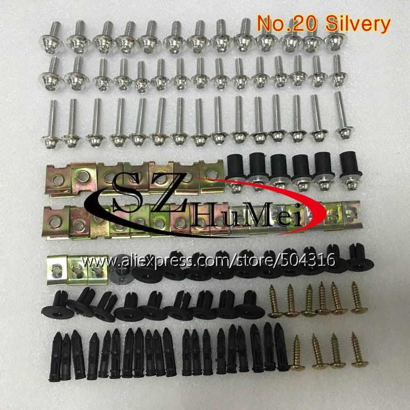 Kit complet de boulons de carénage pour suzuki gsxr 600 gsxr 750 01 02 03 gsxr 600 750 k1 r600 2001 2002 2003 vis et écrous de boulons de pare-brise: N ° .20