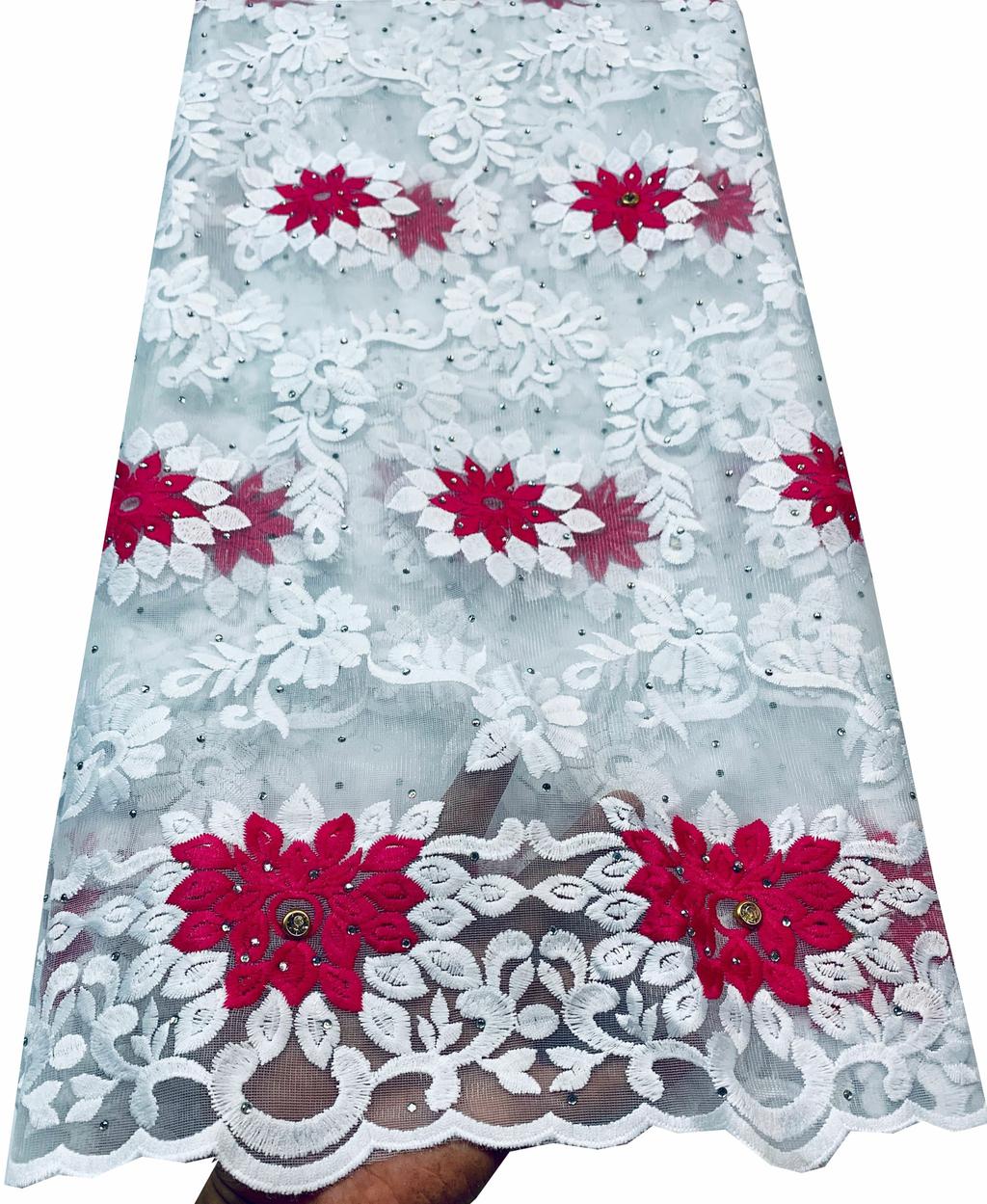 Nigerian Laces Fabrics 2022 Tulle African Laces Fabric Wedding African French Net Lace With Stones YLL3837: AS PIC7