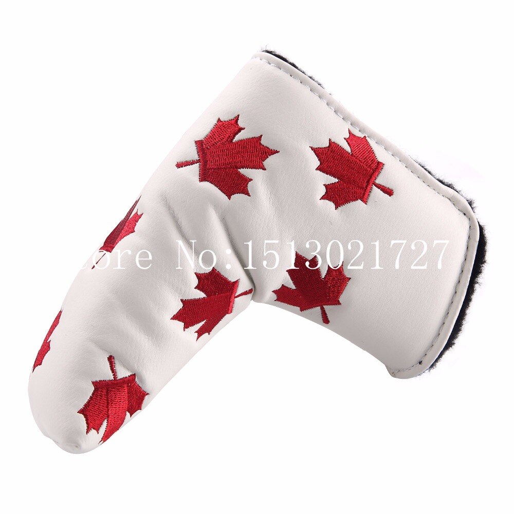 1pc golf canada flag rød ahorn blad putter dække headcover golf head covers til golf blade club head