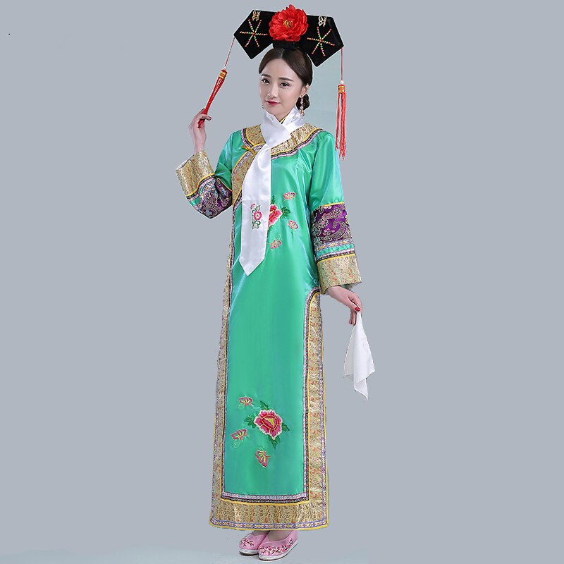 Vestido de la dinastía Qing de , vestido tradicional chino antiguo para mujer, traje de infantería Peri, bata teatral Dande Wear